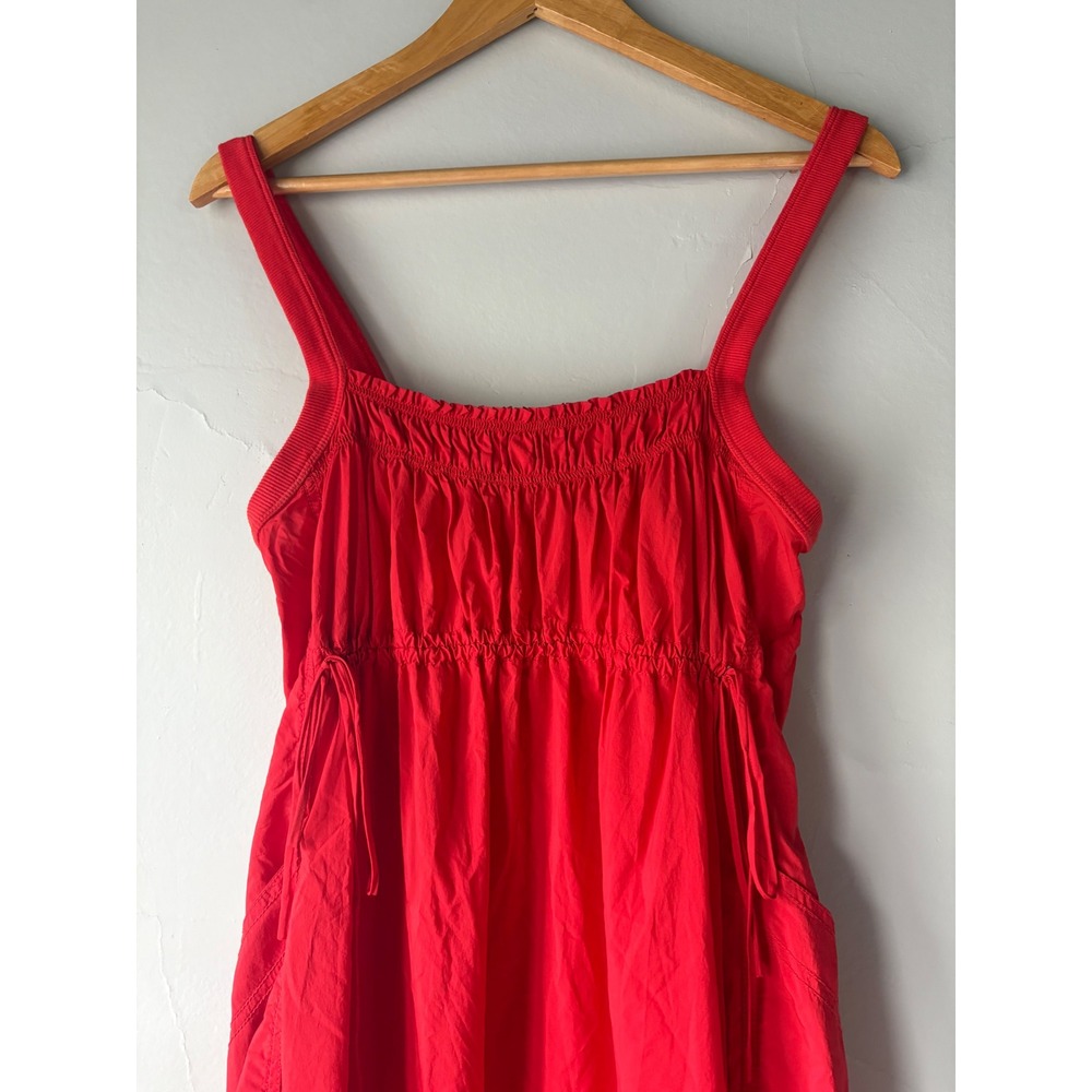 Daily Practice by Anthropologie Keeseville Red Smocked Midi Dress Small - Picture 7 of 9